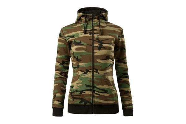 Mikina dámská Camo Zipper C20 camouflage brown obrázek 2