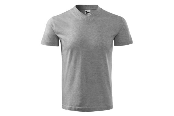 Tričko unisex V-neck 102 tmavě šedý melír obrázek 2