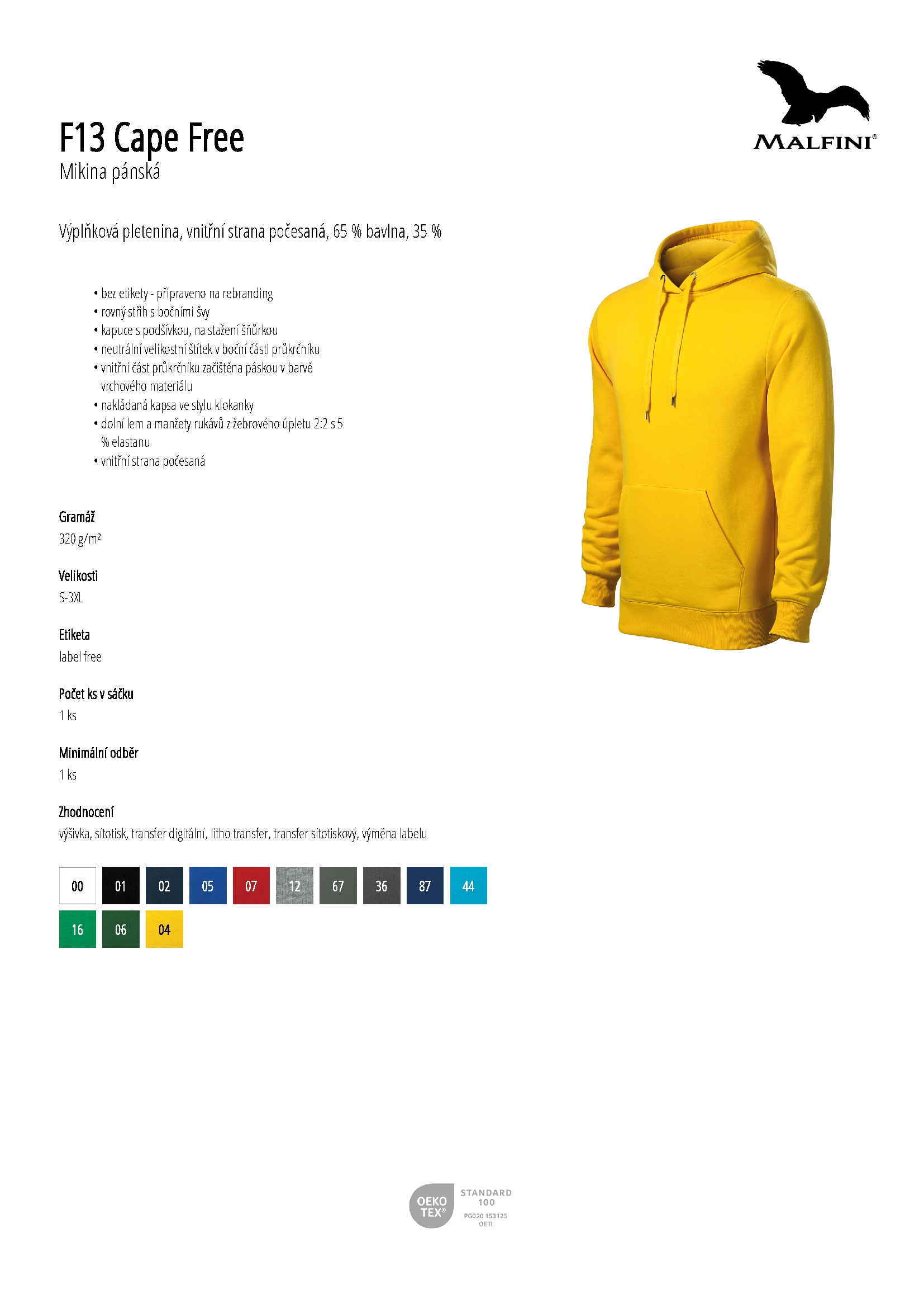 Karta produktu Mikina pánská Cape Free F13 černá